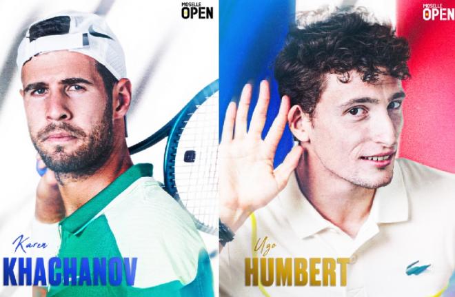 Ugo Humbert ( à droite), tenant du titre, et Karen Khachanov ont confirmé leurs présences au prochain Moselle Open de Metz, du samedi 2 au samedi 9 novembre 2024  - © Moselle Open Metz