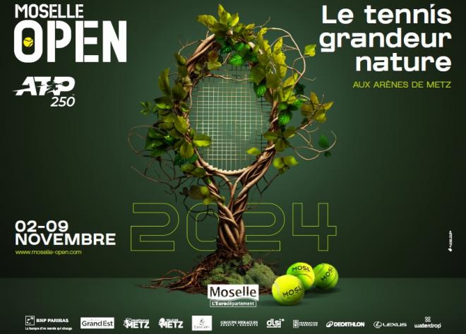 La magnifique affiche de l'édition 2024 du Moselle Open de Metz illustre parfaitement l'engagement environnemental du tournoi mosellan depuis des années - © Moselle Open Metz