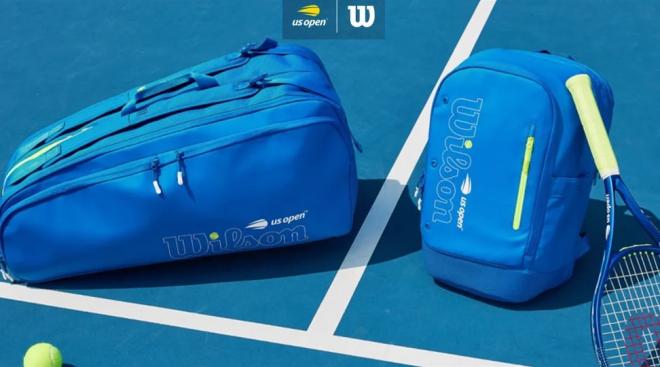 Ci-dessus, les principaux produits de la nouvelle collection WILSON x US OPEN 2024, avec la raquette US Open Shift 99 V1 (à droite de l'image) - © WILSON